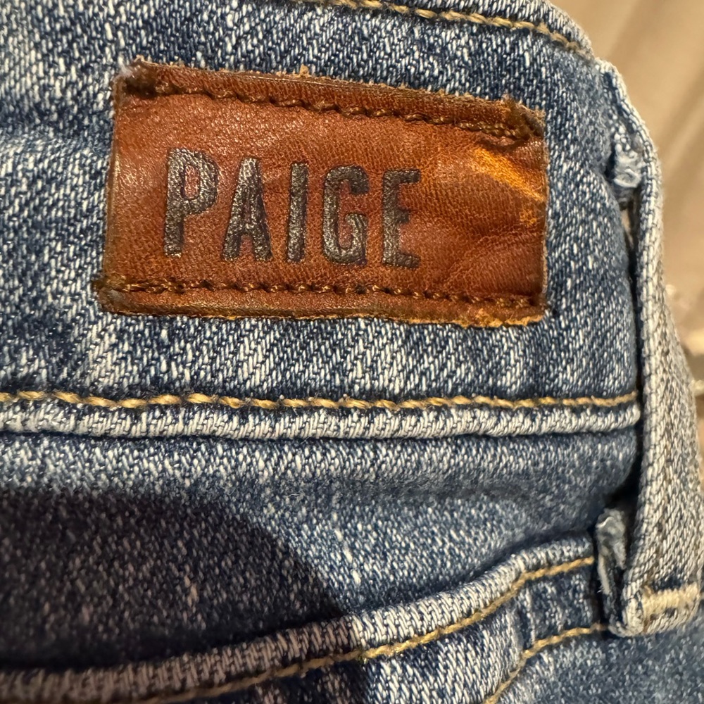PAIGE Blue Skinny Jeans with Faded Denim Look